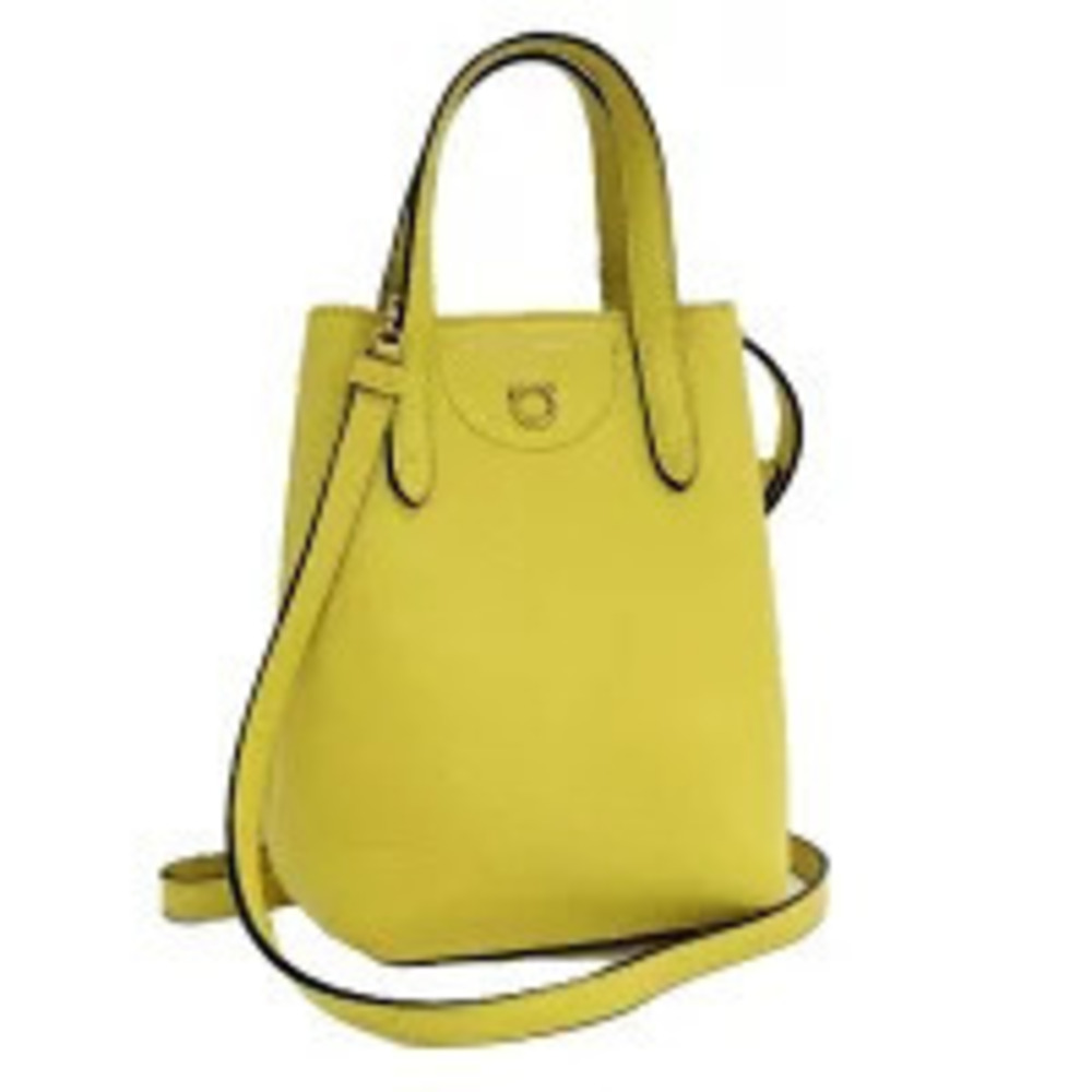 Salvatore Ferragamo shoulder bag leather yellow Gancini